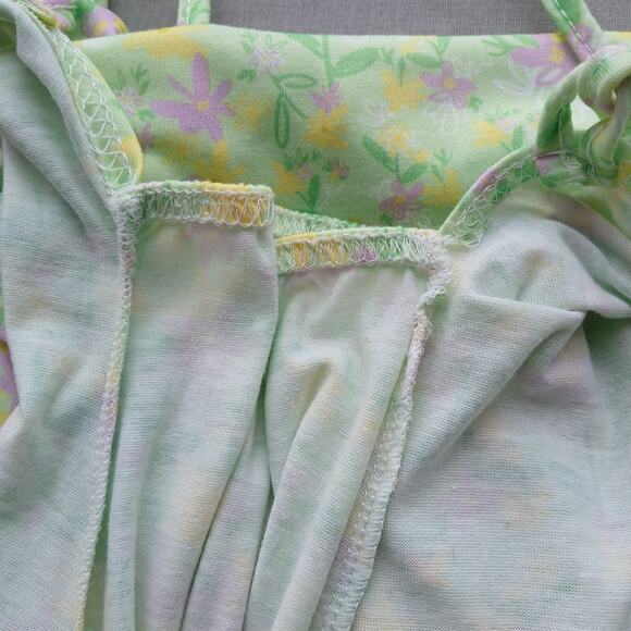 PrettyLittleThing Lime Ditzy Print Lace Up Back Shift Dress sz 4 mini halter NOS - Picture 16 of 16